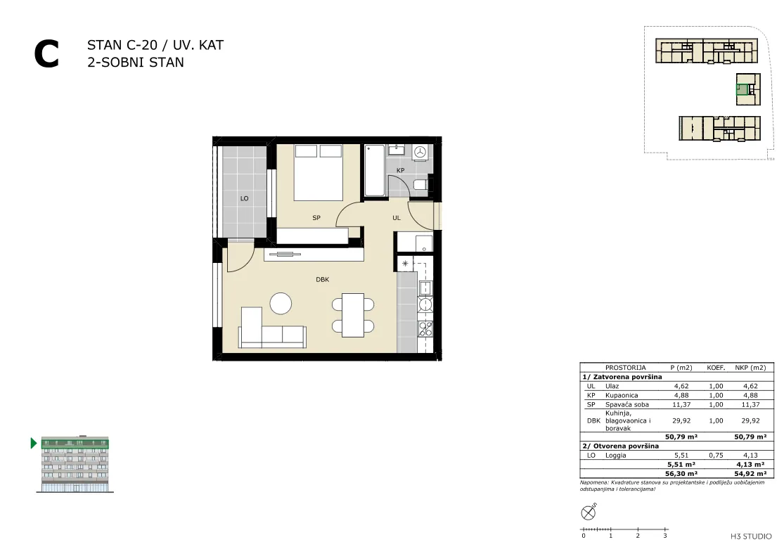 velika gorica, dvosoban stan neto površine 54,92 m² novogradnja - slika 5