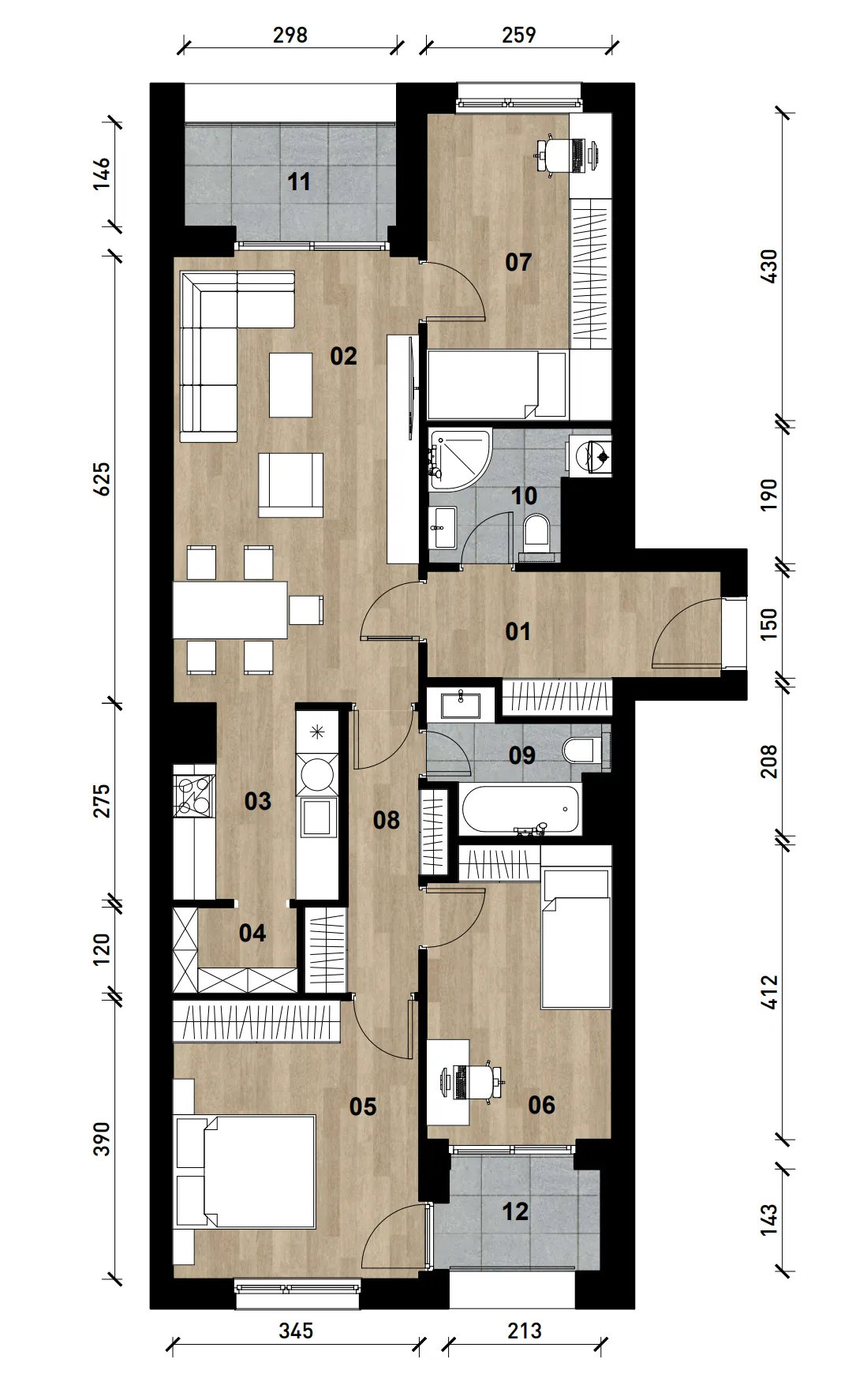 zagreb, črnomerec, vrhunska novogradnja, četverosoban apartman površine 91,84 m² - slika 6