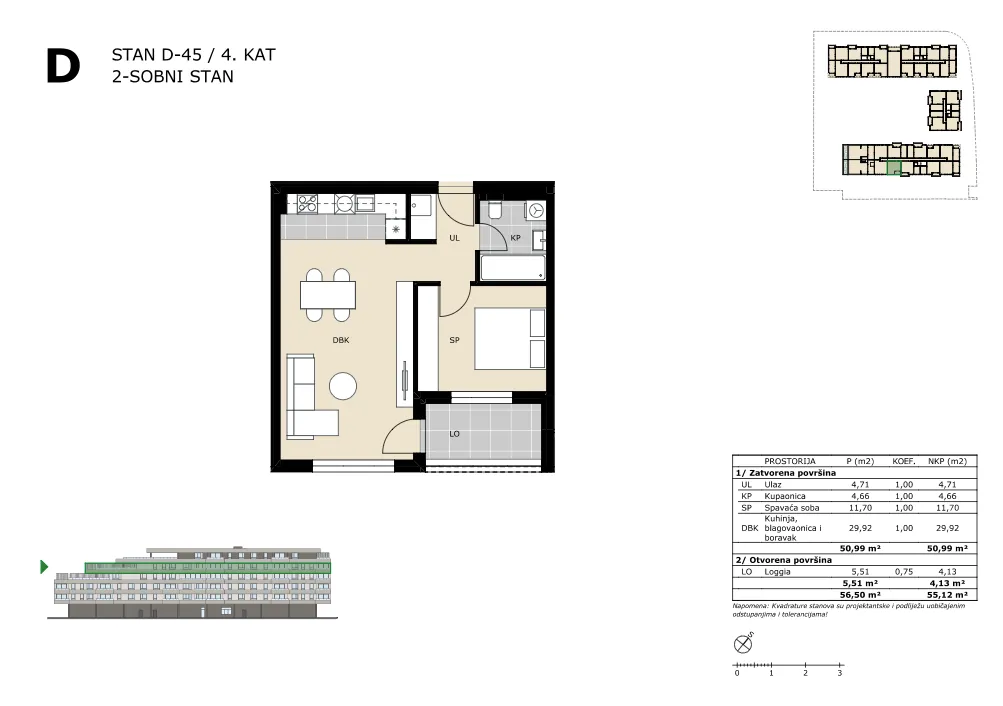 velika gorica, dvosoban stan neto površine 55,12 m² novogradnja - slika 5