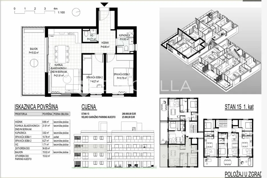 trogir, okrug gornji – apartman s15 na drugom katu neto korisne površine 62,40 m2 - slika 14