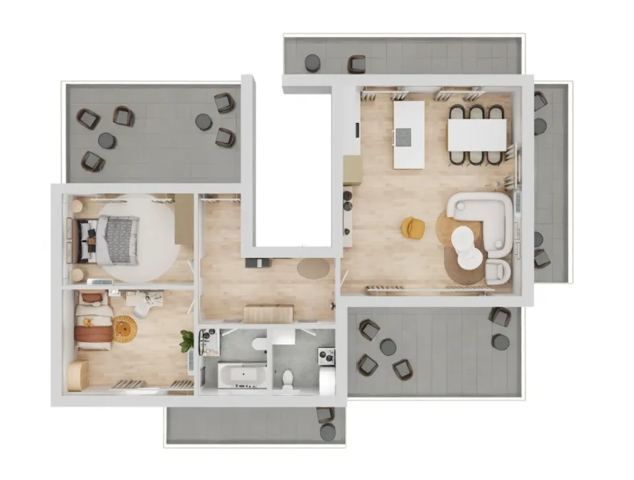 zagreb, jarun, novogradnja, trosoban stan 107.30 m² - slika 6