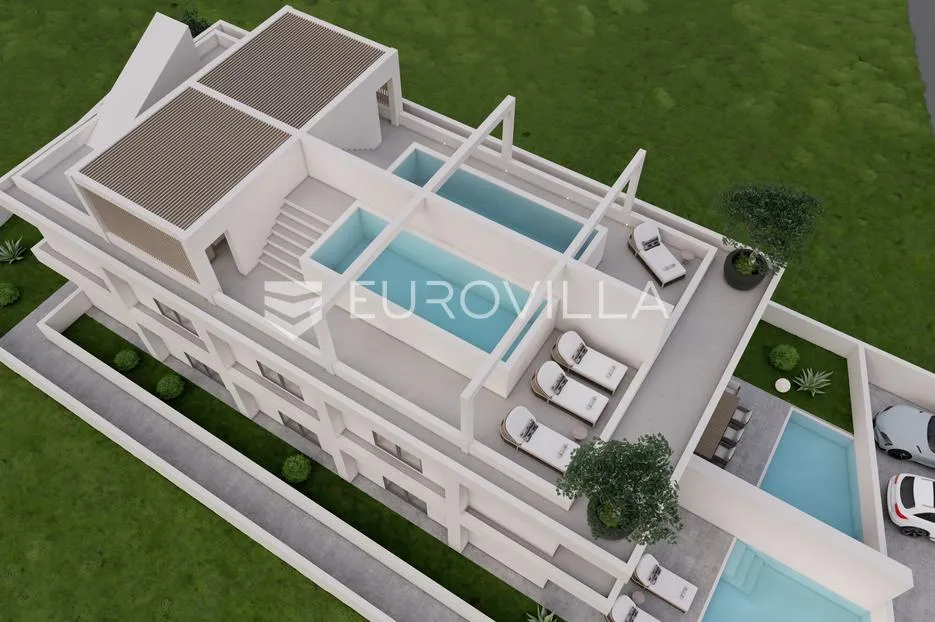 luksuzni apartman s bazenom i vrtom, prvi red do mora, rtina ražanac, s1 - slika 6