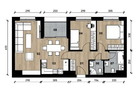 zagreb, črnomerec, vrhunska novogradnja, trosoban apartman površine 68 m² - slika 10