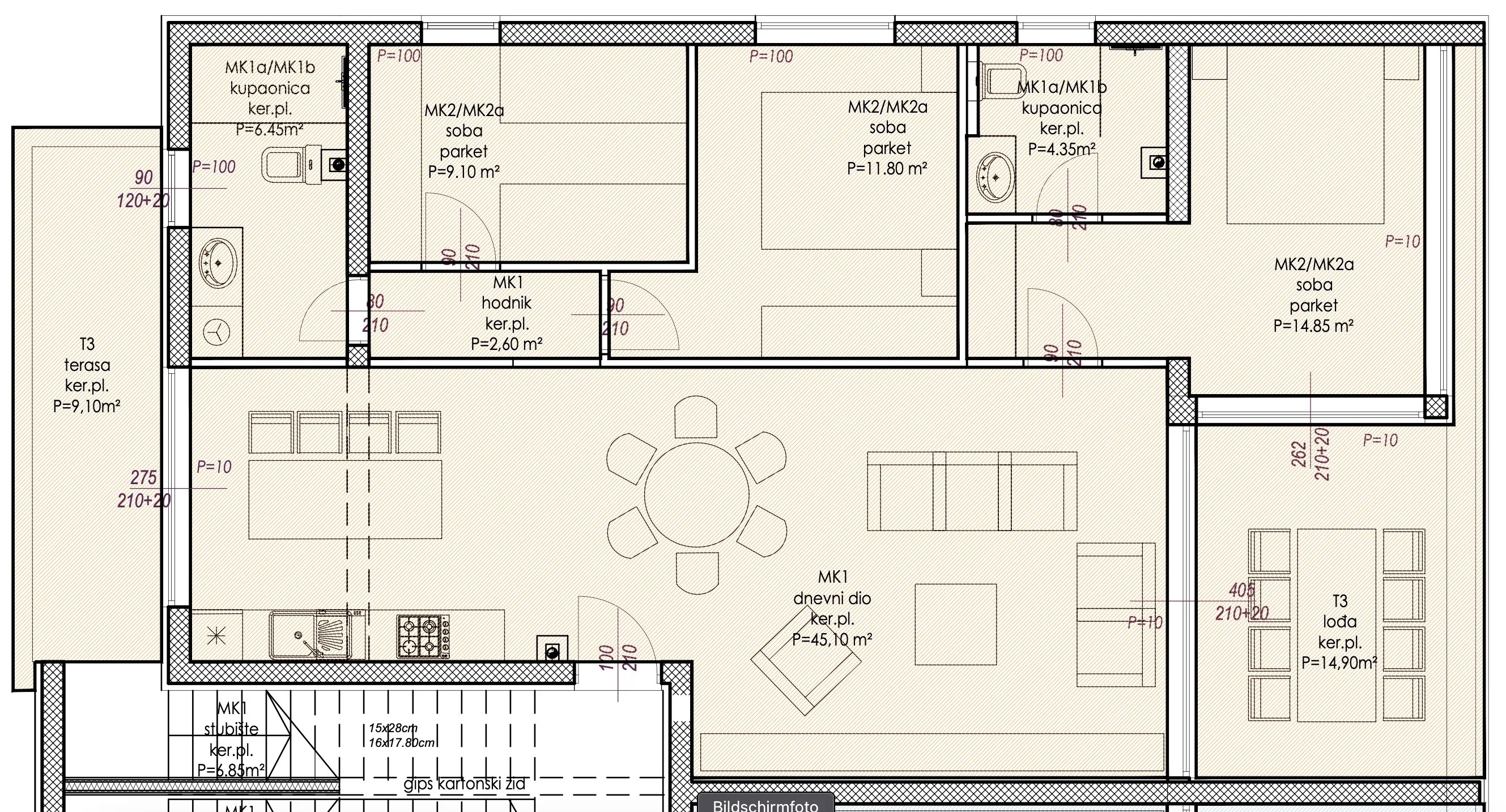 vinjerac, luksuzan penthouse prvi red do mora sa krovnom terasom 134,85 m² - slika 11