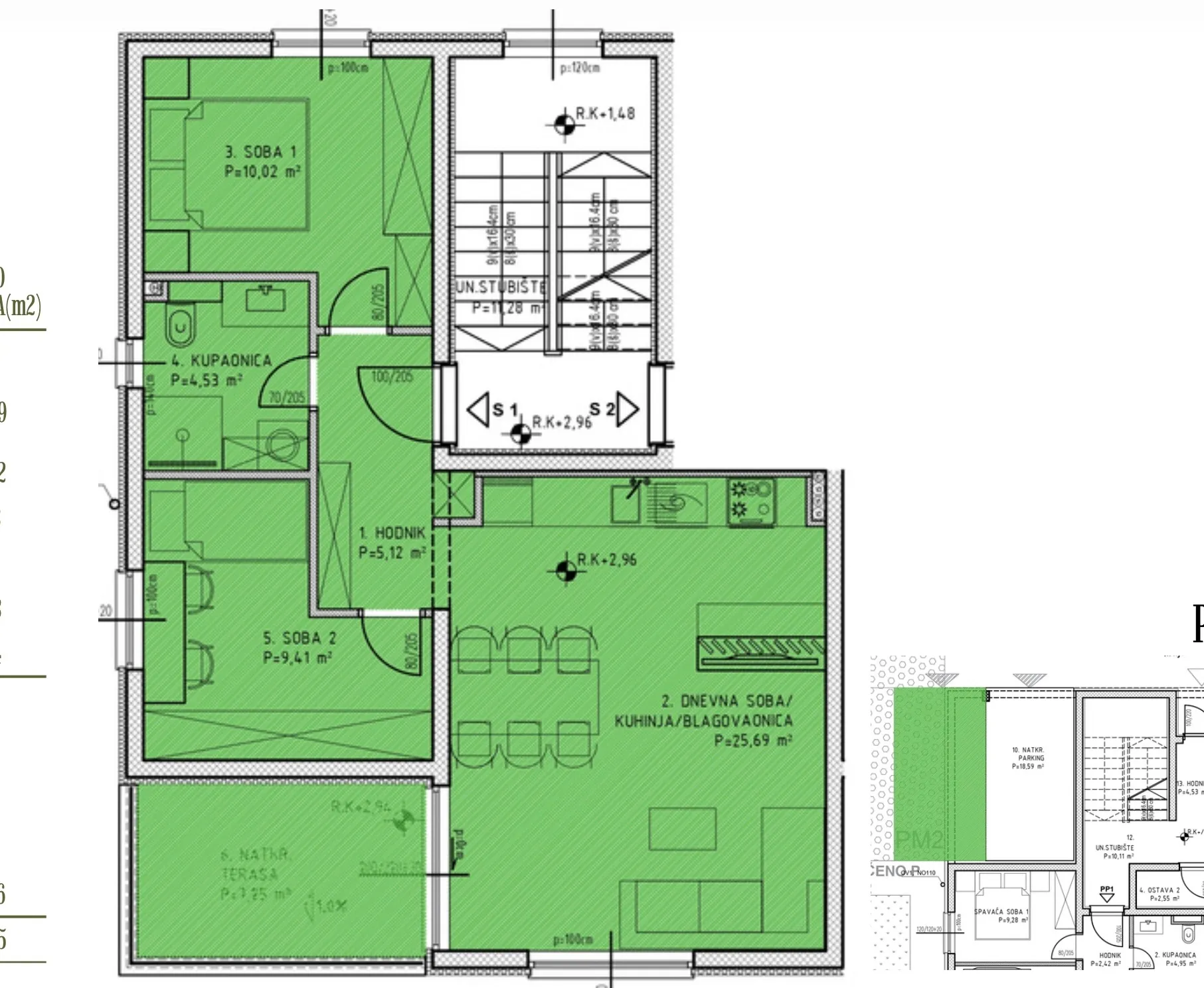 kaštel stari, dvosoban stan od 62 m² te natkriveno parking mjesto - slika 8