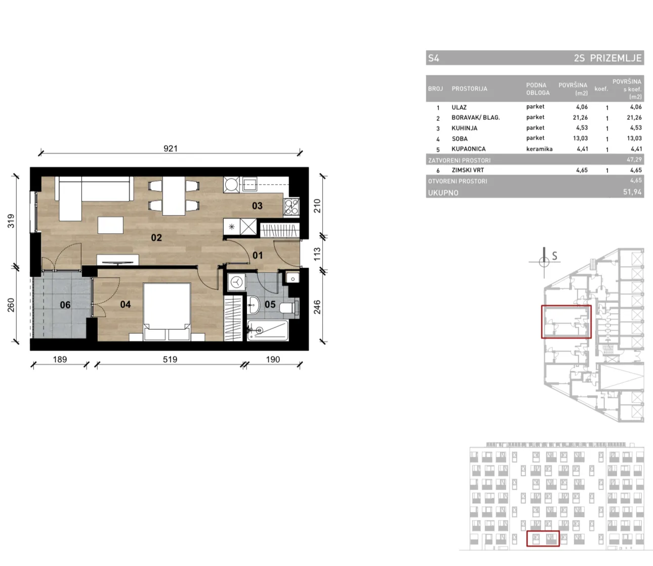 zagreb, vrapče, novogradnja, dvosoban stan u prizemlju sa zimskim vrtom, 51,94 m² - slika 4