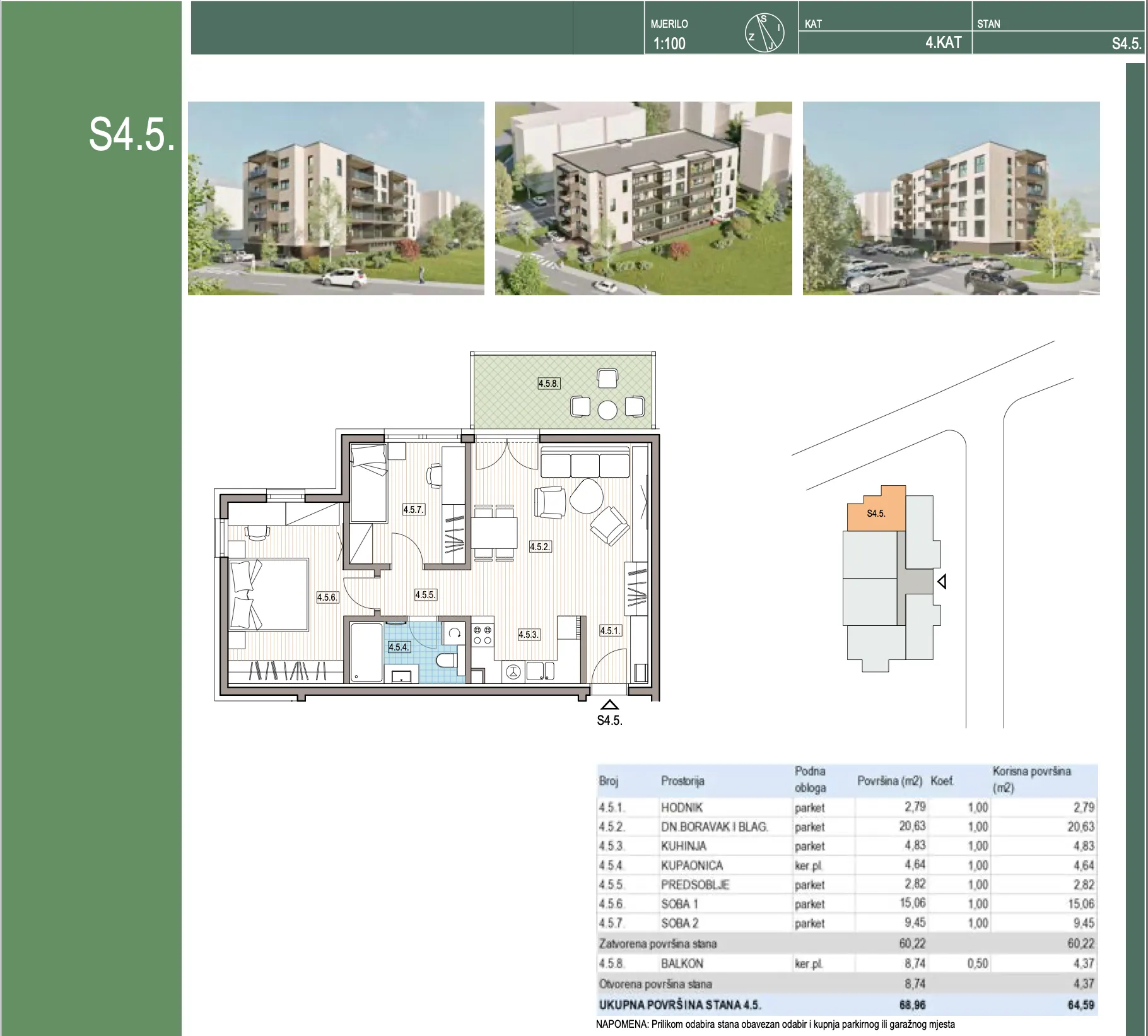 krapinske toplice, trosoban stan 64 m² na 4. katu novogradnja - slika 8