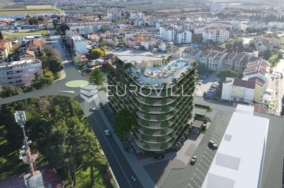 istra, umag — green tower residence, moderan jednosoban stan s terasom na 5. katu - slika 45