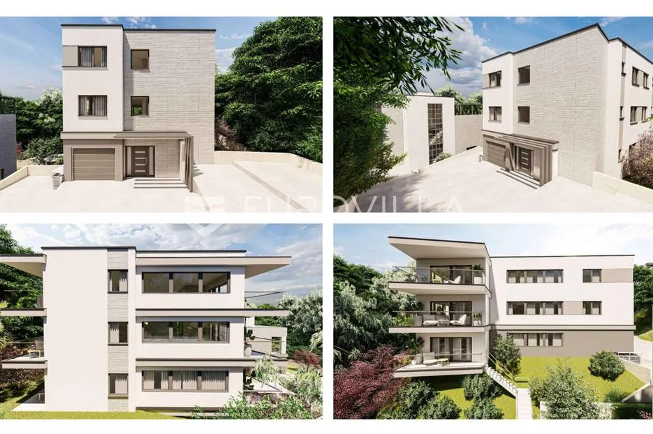 opatija, pobri, građevinsko zemljište površine 1365 m² s idejnim projektom - slika 3