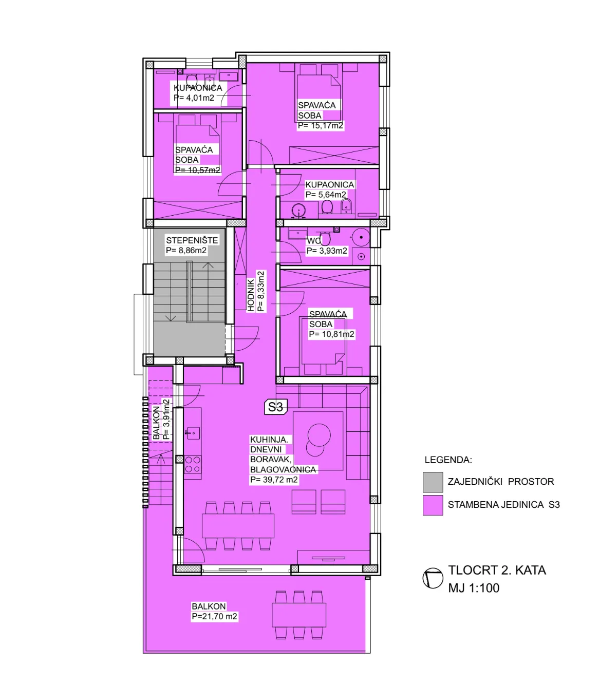 vodice, novogradnja, penthouse s krovnom terasom i pogledom na more, 150,94 m² - slika 27