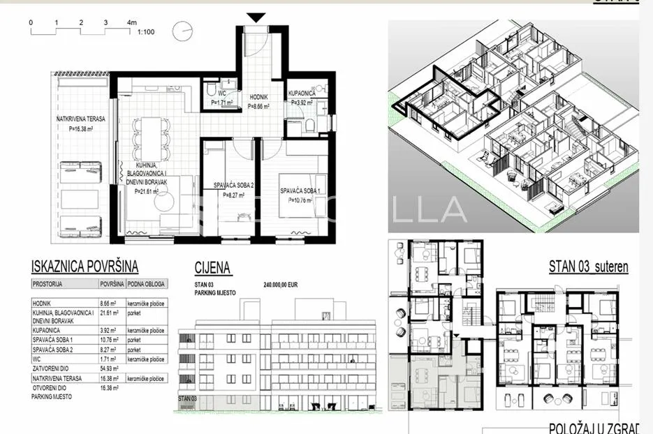 trogir, okrug gornji – apartman s3 u izgradnji neto korisne površine 63,12 m2 - slika 14