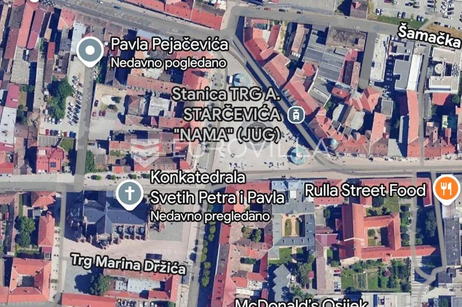 Osijek, strogi centar grada, poslovni prostor površine 200 m², 1. kat