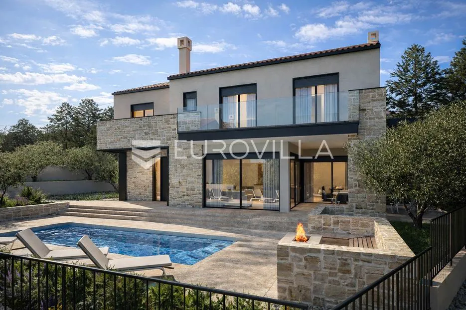 Otok Krk, Šilo, luksuzna vila prvi red do mora, Villa A