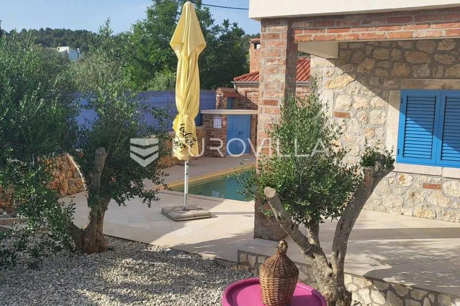 pašman, ždrelac, prekrasna kamena kuća s bazenom i pogledom na more - slika 6