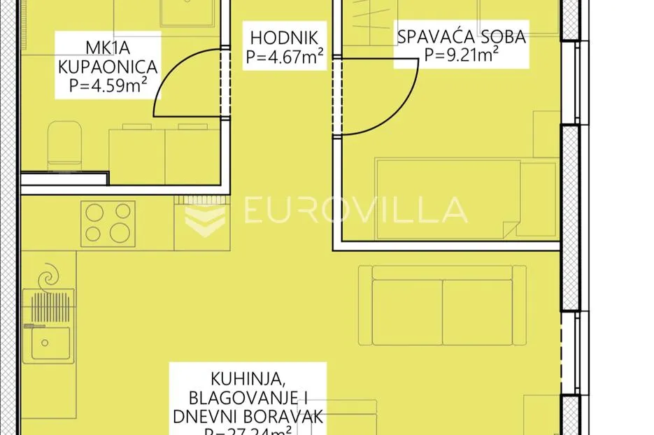 pag, povljana, dvosoban stan na 1. katu, s4 - slika 9