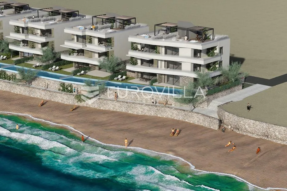 otok pag, plaža perilo, trosoban stan u luksuznoj novogradnji prvi red do mora - slika 3