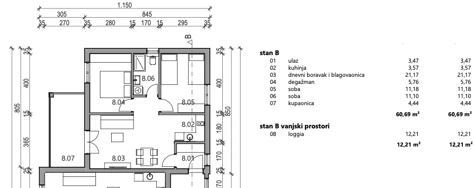 istra, vabriga, dvosoban stan 74 m² na 2. katu s pogledom na more, 2 parkirna mjesta i ostava - slika 17