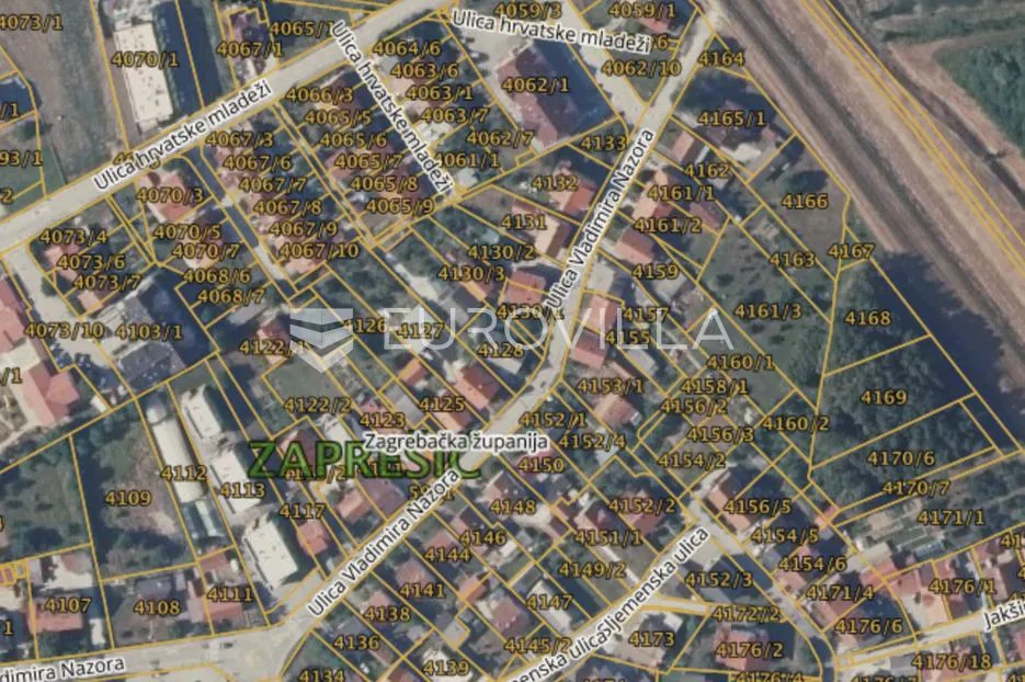 Zaprešić, Sljemenska ulica, odlično građevinsko zemljište površine 500 m²