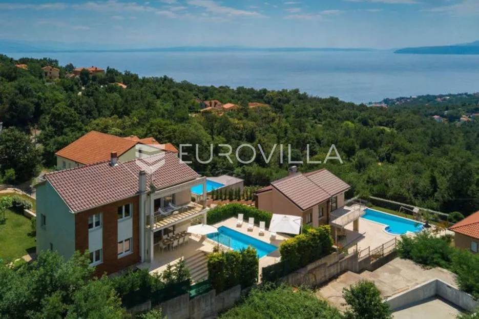 ičići, poljane, elegantna vila s panoramskim pogledom 275 m2, bazen, garaža - slika 11