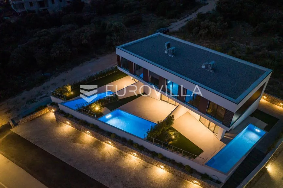 pag, mandre, luksuzno moderna vila 2, u nizu s bazenom i pogledom na more 130 m² - slika 28