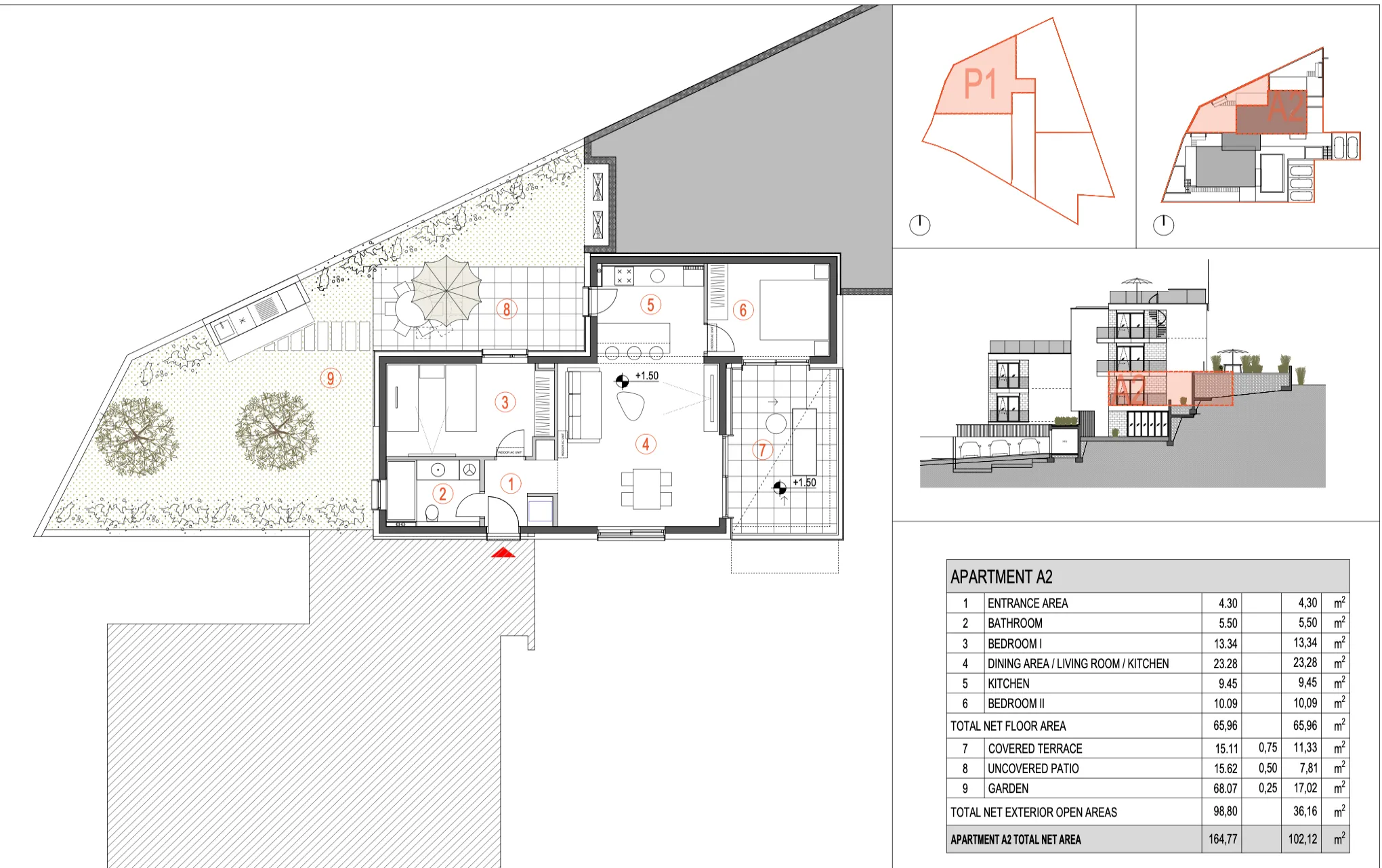 primošten, trosoban apartman 110,72 m² s pogledom na more - slika 6