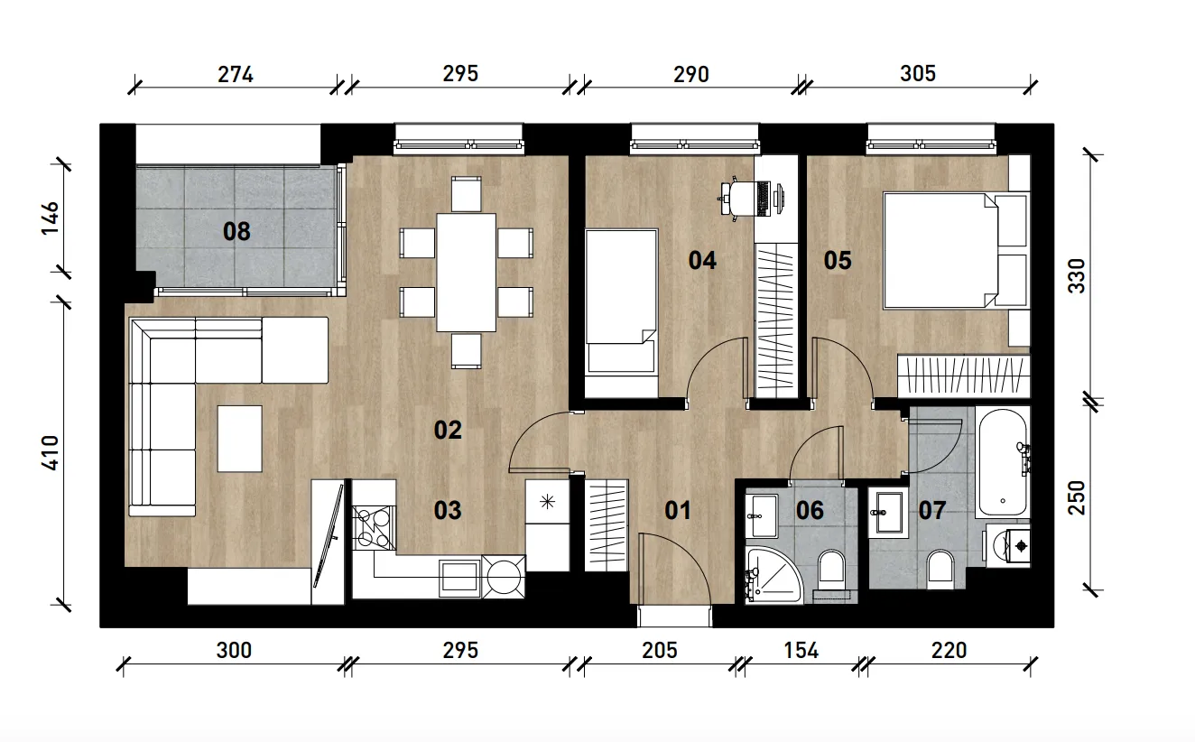 zagreb, črnomerec, vrhunska novogradnja, trosoban apartman površine 68 m² - slika 6