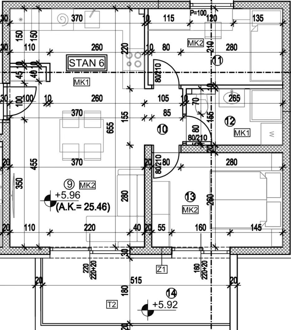 trogir, dvosoban stan na prvom katu površine 46.93 m² - slika 22