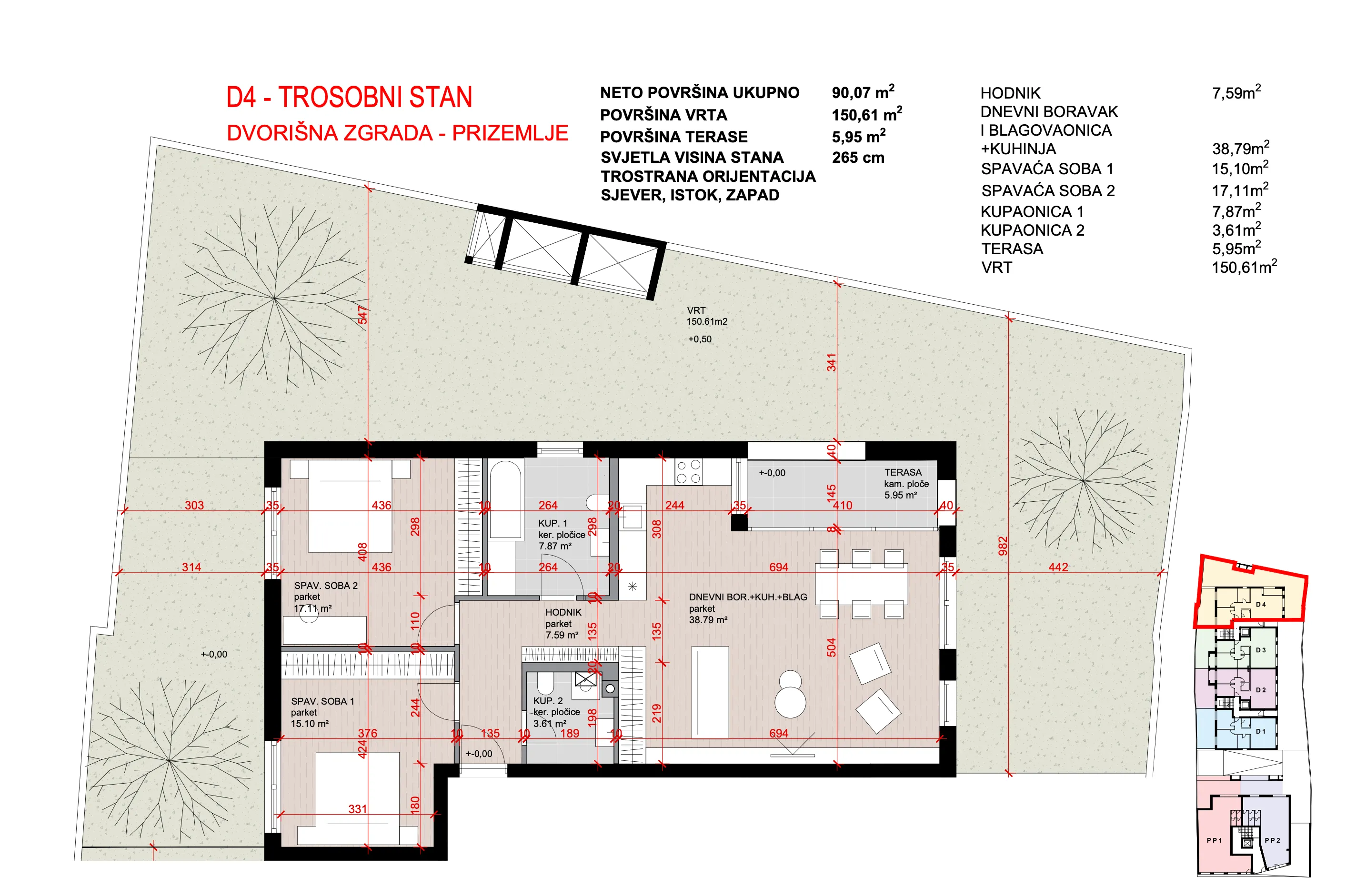 zagreb, maksimir, kvatrić, trosoban stan 107 m², novogradnja, garaža - slika 9