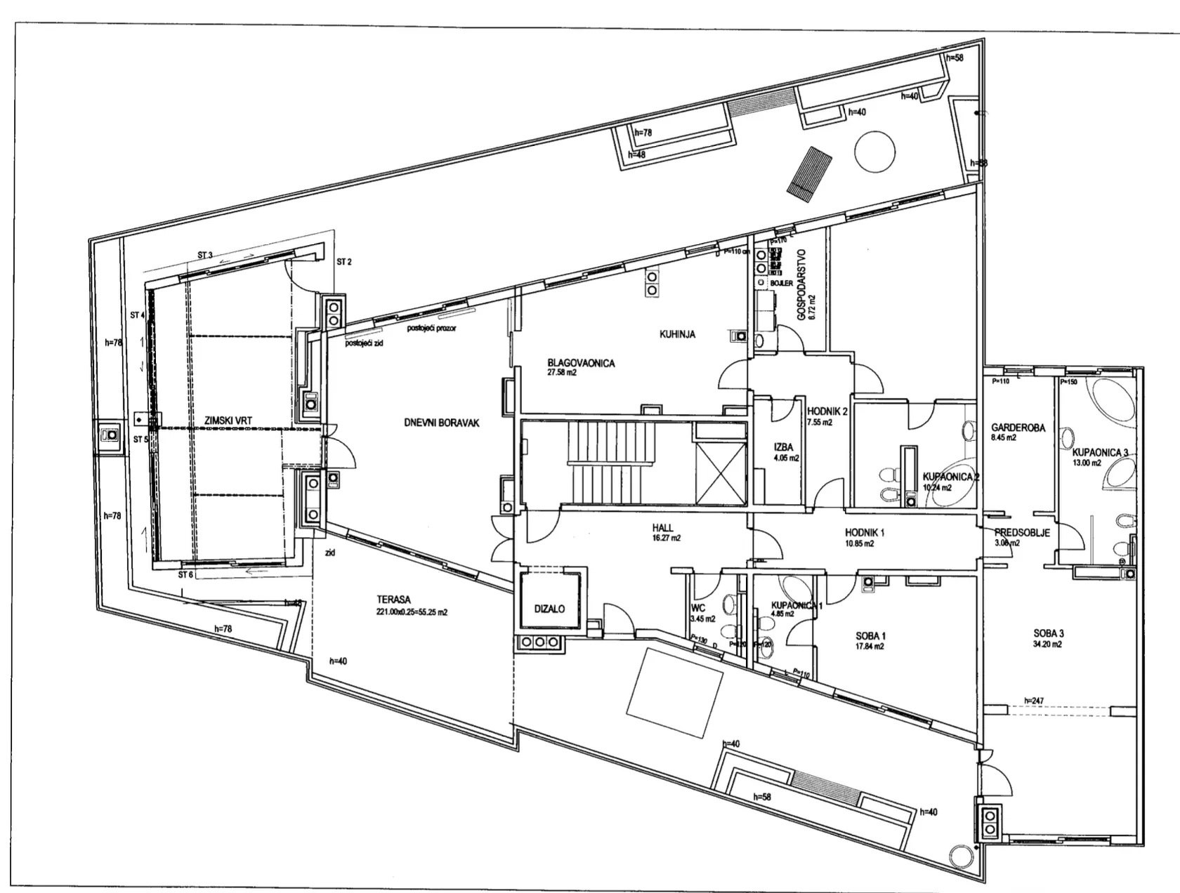 zagreb, trakošćanska, luksuzan četverosoban penthouse 304 m² i garaža za dva automobila - slika 31