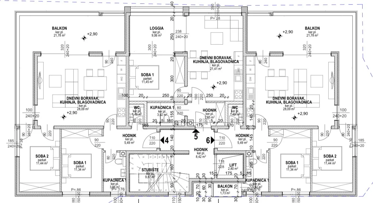 pag, povljana, dvosoban stan s pogledom na more, 72,34 m² - slika 12