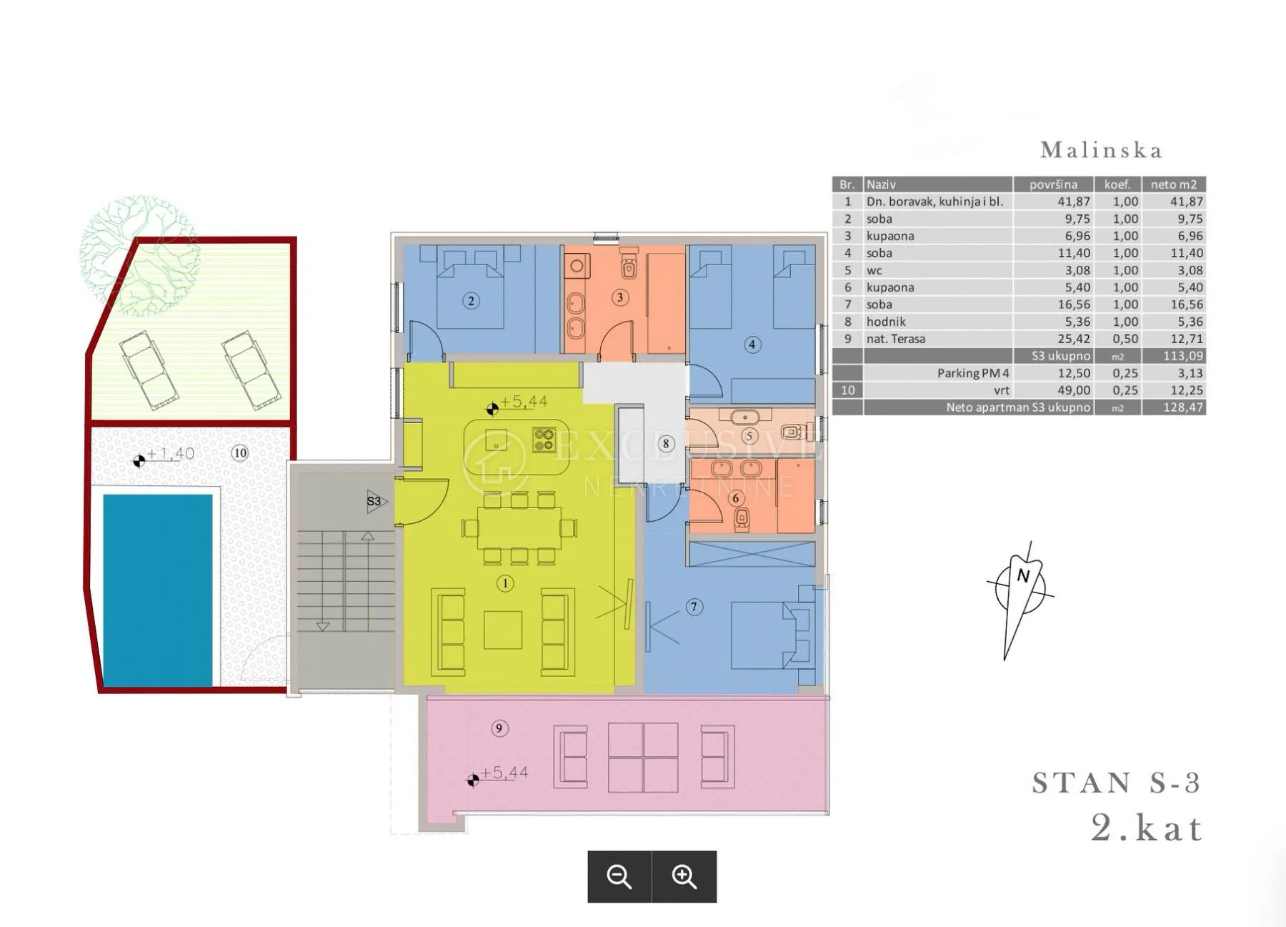 otok krk, malinska - luksuzni penthouse s vlastitim bazenom ! - slika 17