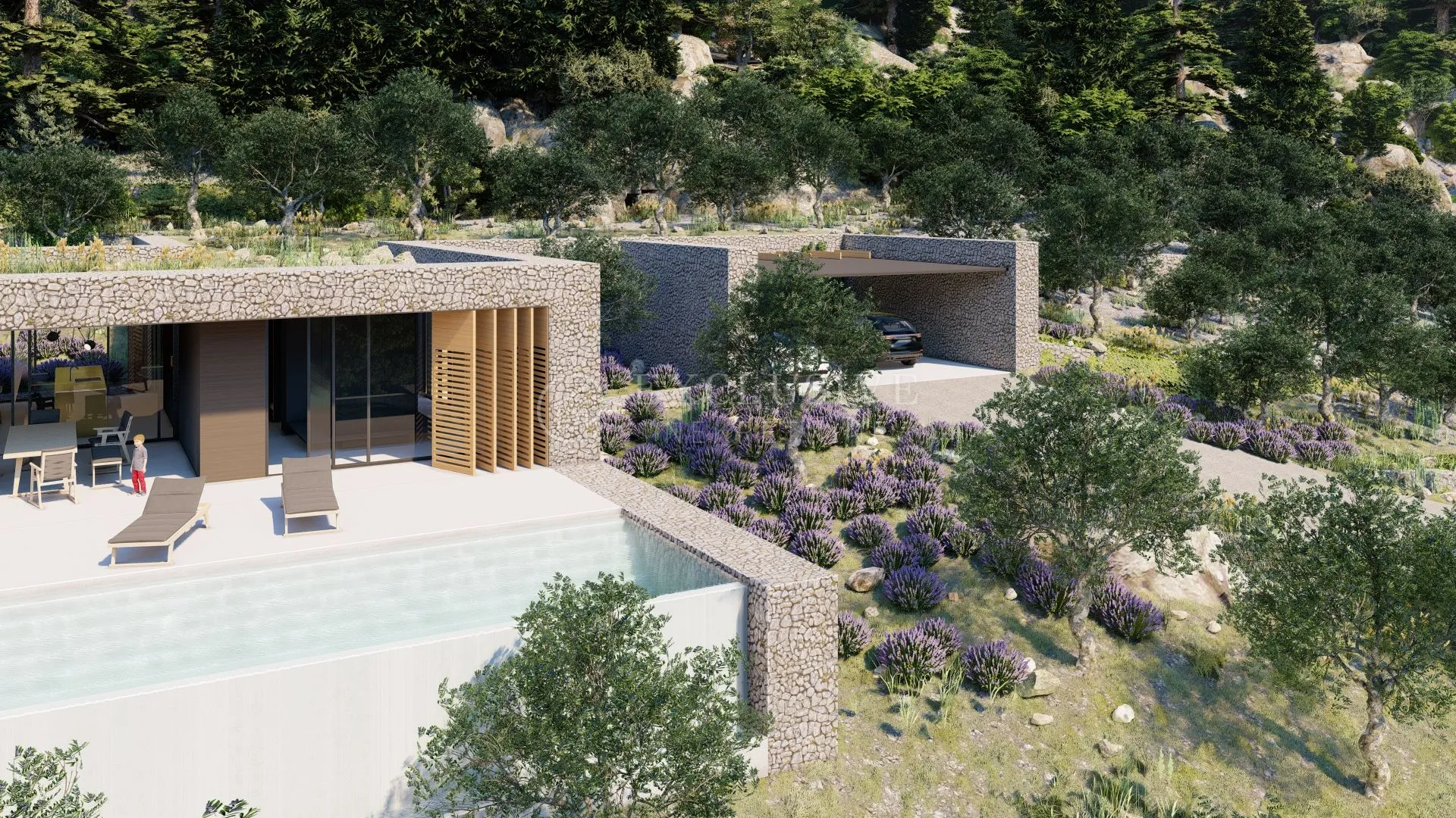 korčula građevinsko zemljište s projektom za vilu 34 000m2, pogled na more - slika 4
