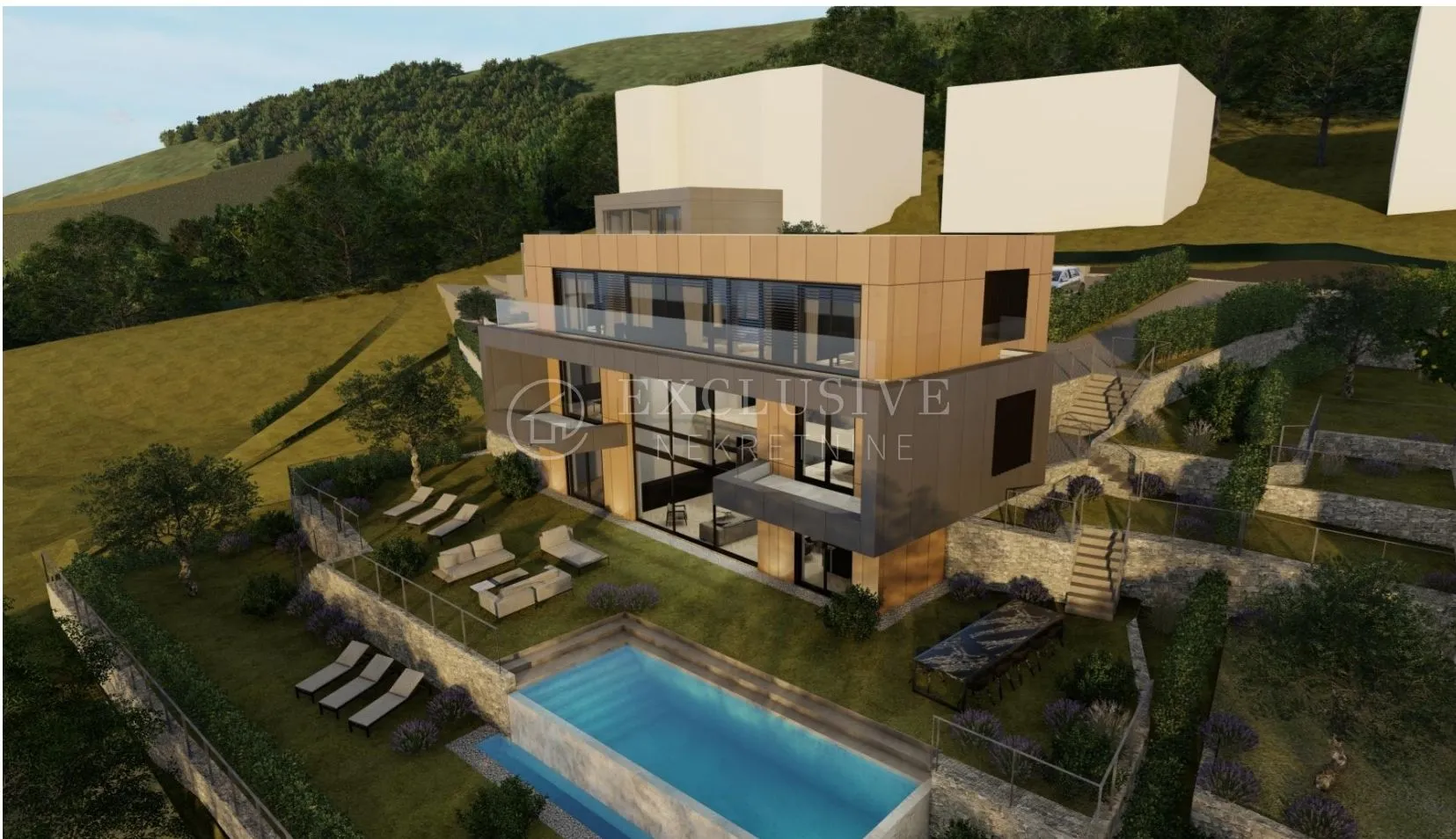 opatija- teren 938 m2 s građevinskom dozvolom za vilu, top lokacija - slika 1