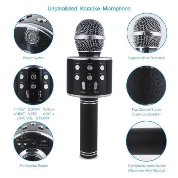 bežićni mikrofon sa bluetooth zvučnikom - slika 2
