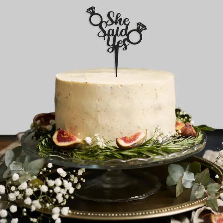 topper za tortu – she said yes - slika 2