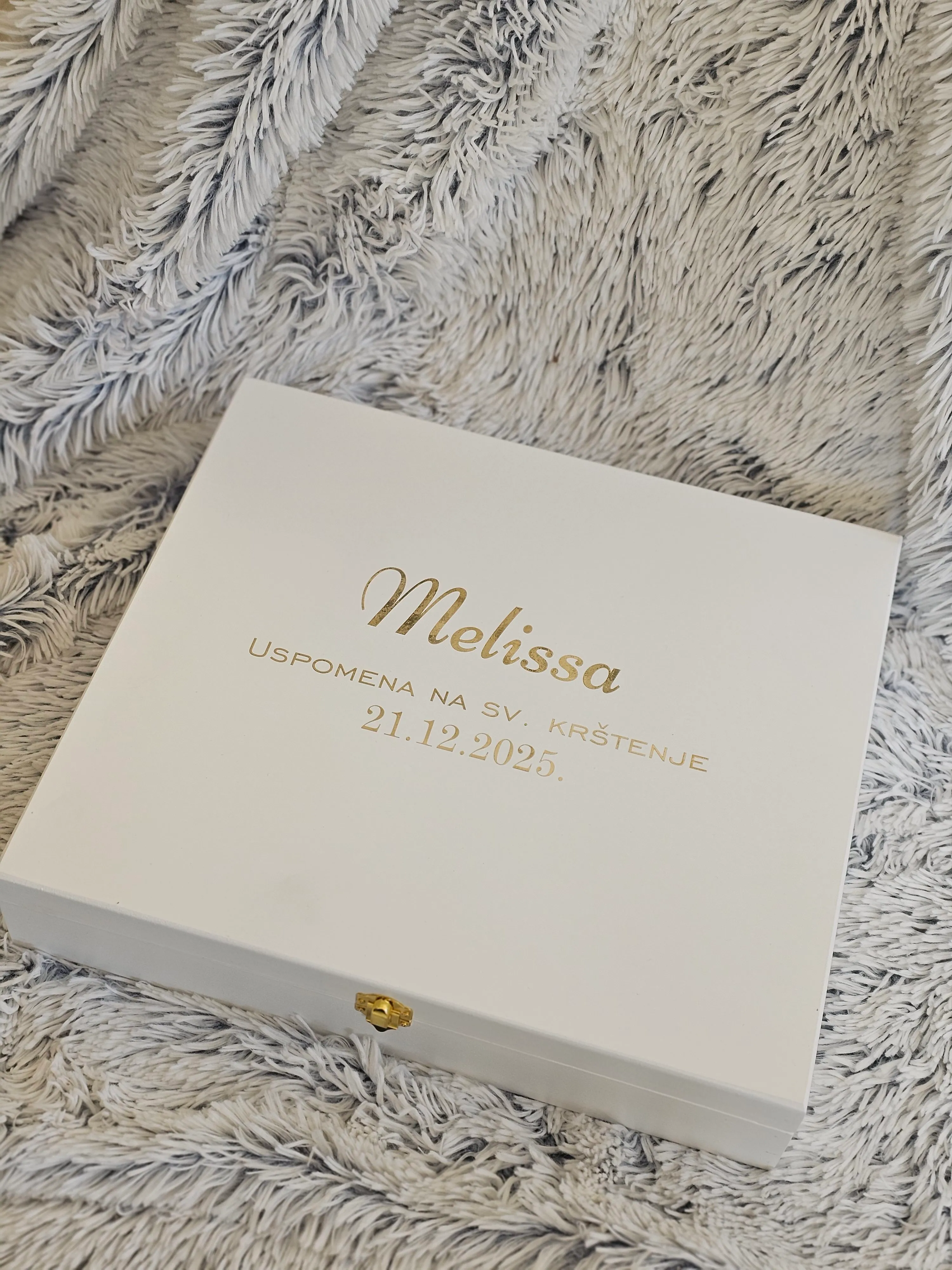 poklon set za krštenje u drvenoj kutiji - slika 2
