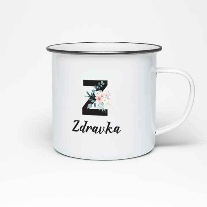 personalizirani metalni lončić s cvjetnim uzorkom - slika 2