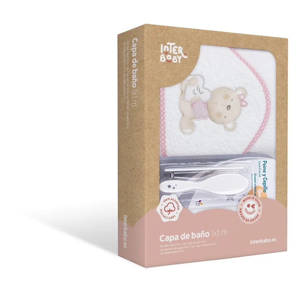 ručnik za bebe s češljićem i četkom /3 boje - slika 2