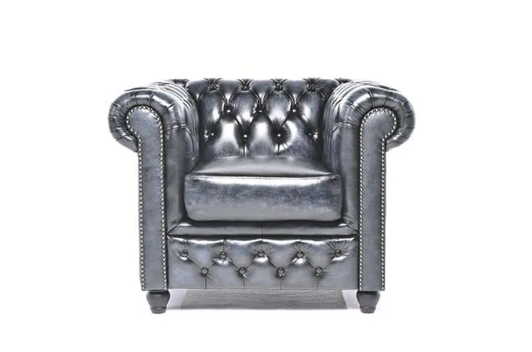 Chesterfield Fotelja Original Leather | 1-sjedište | Wash Off Blue - Ježdovec, Zagreb
