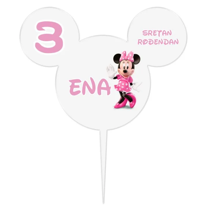 Personalizirani toper za rođendansku tortu Minnie - Osijek