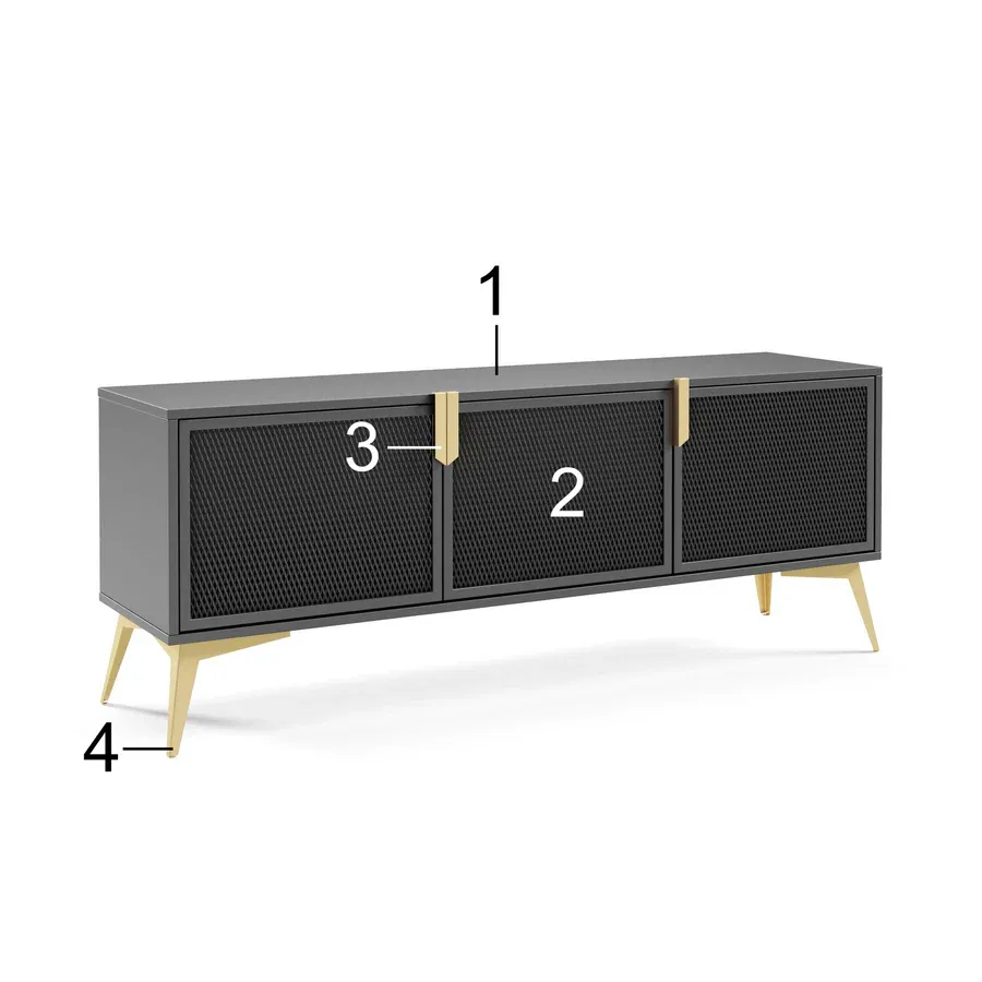 tv komoda bravio 161x38cm, materijal: laminirana ploča - slika 3