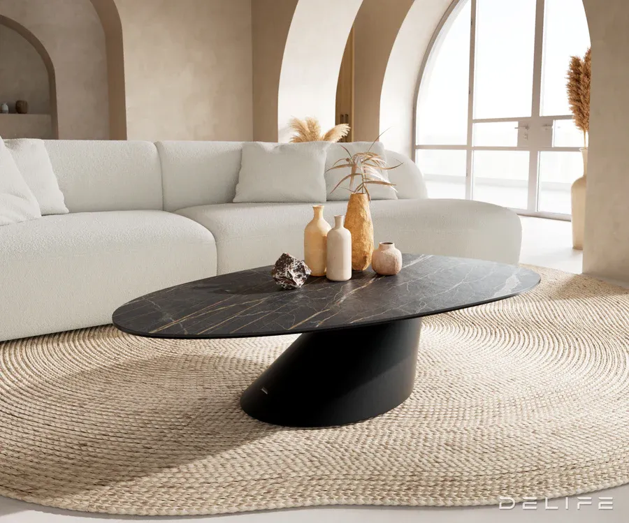 Klub stolić Edge 140x75cm, Materijal: Keramika Laminam Noir Desir - Čakovec