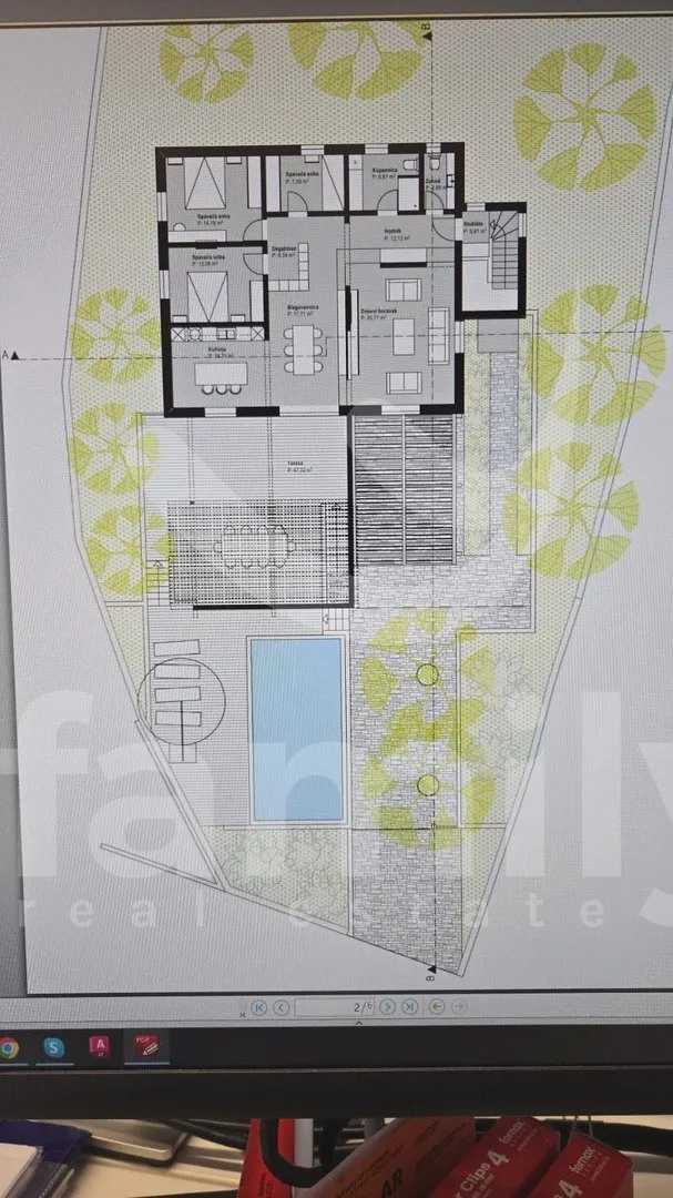 rohbau vila, veliko zemljište, pogled more - slika 12
