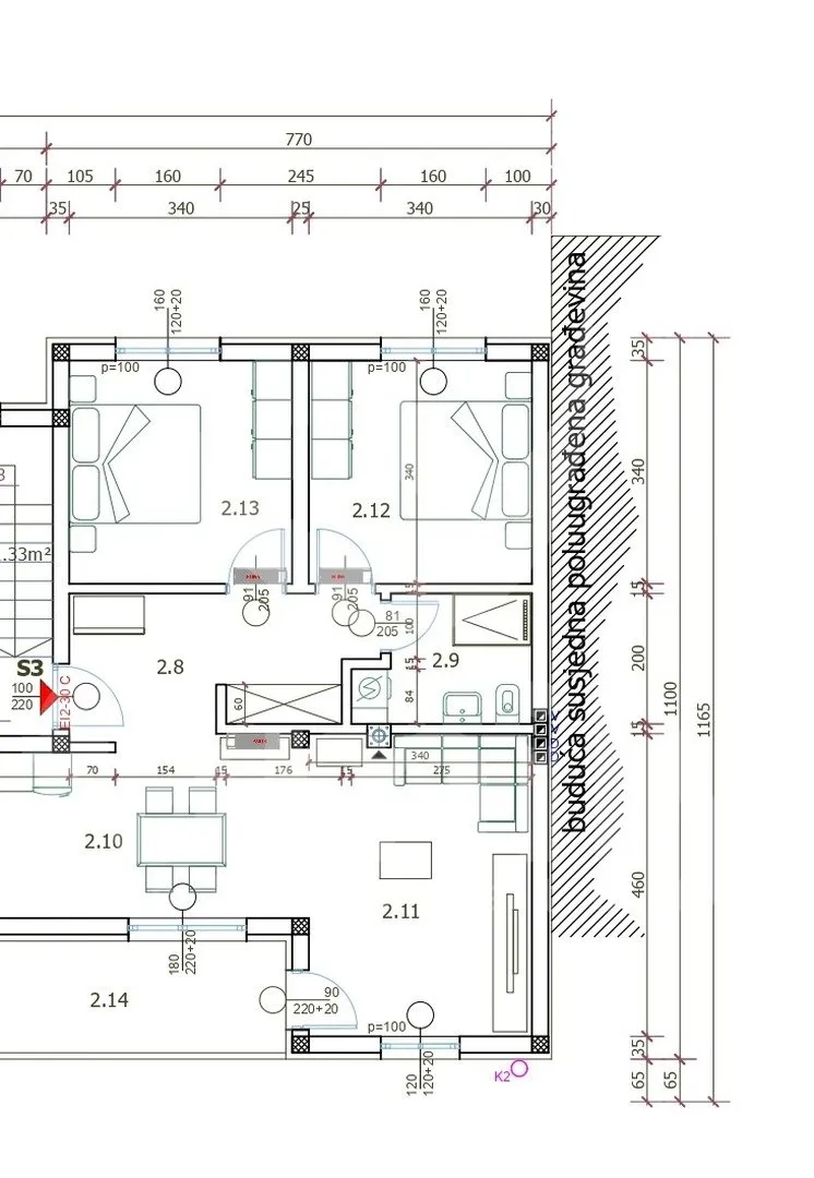 novogradnja - stan sa dvije spavaće sobe i terasom blizu plaže - slika 2