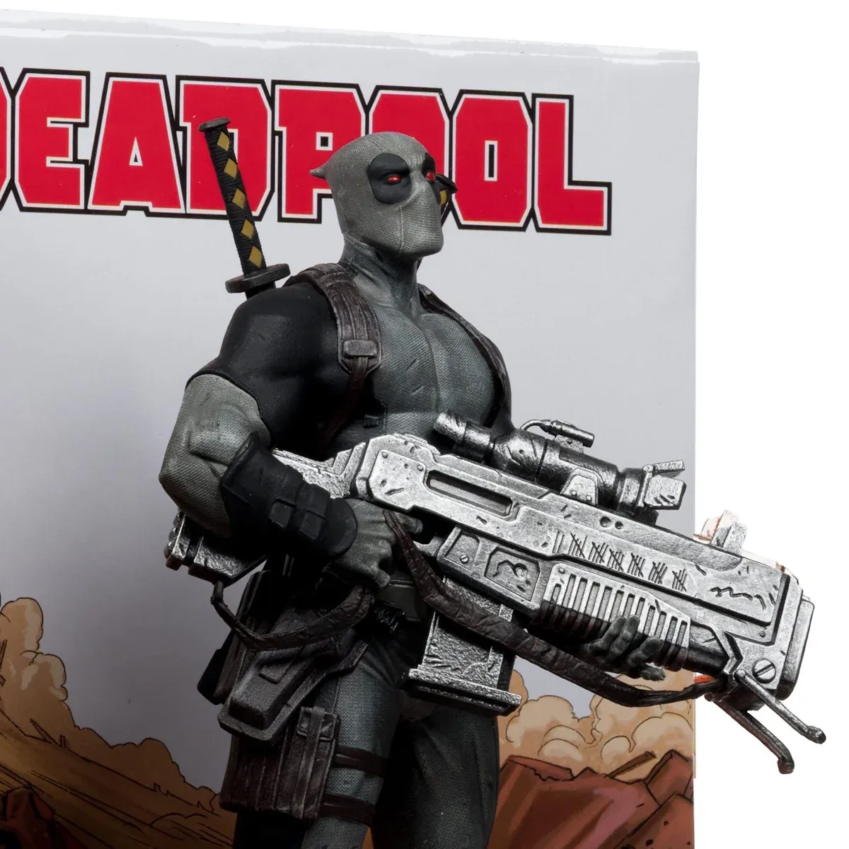 mcfarlane marvel – deadpool (grey suit chase) figura, 27cm + strip - slika 5