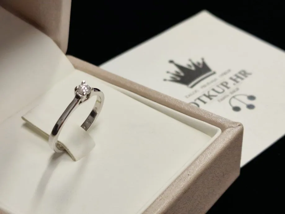 zlatni prsten s dijamantom 0,15ct + certifikat / r1, rate ! - slika 5