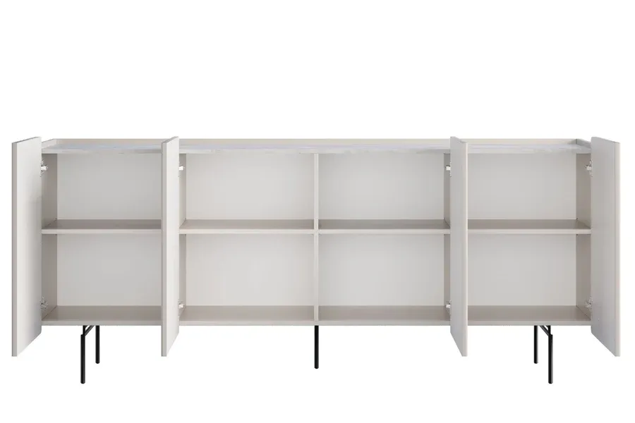 komoda malmi 200 cm, 4 vrata i 4 police, materijal: mdf - slika 4