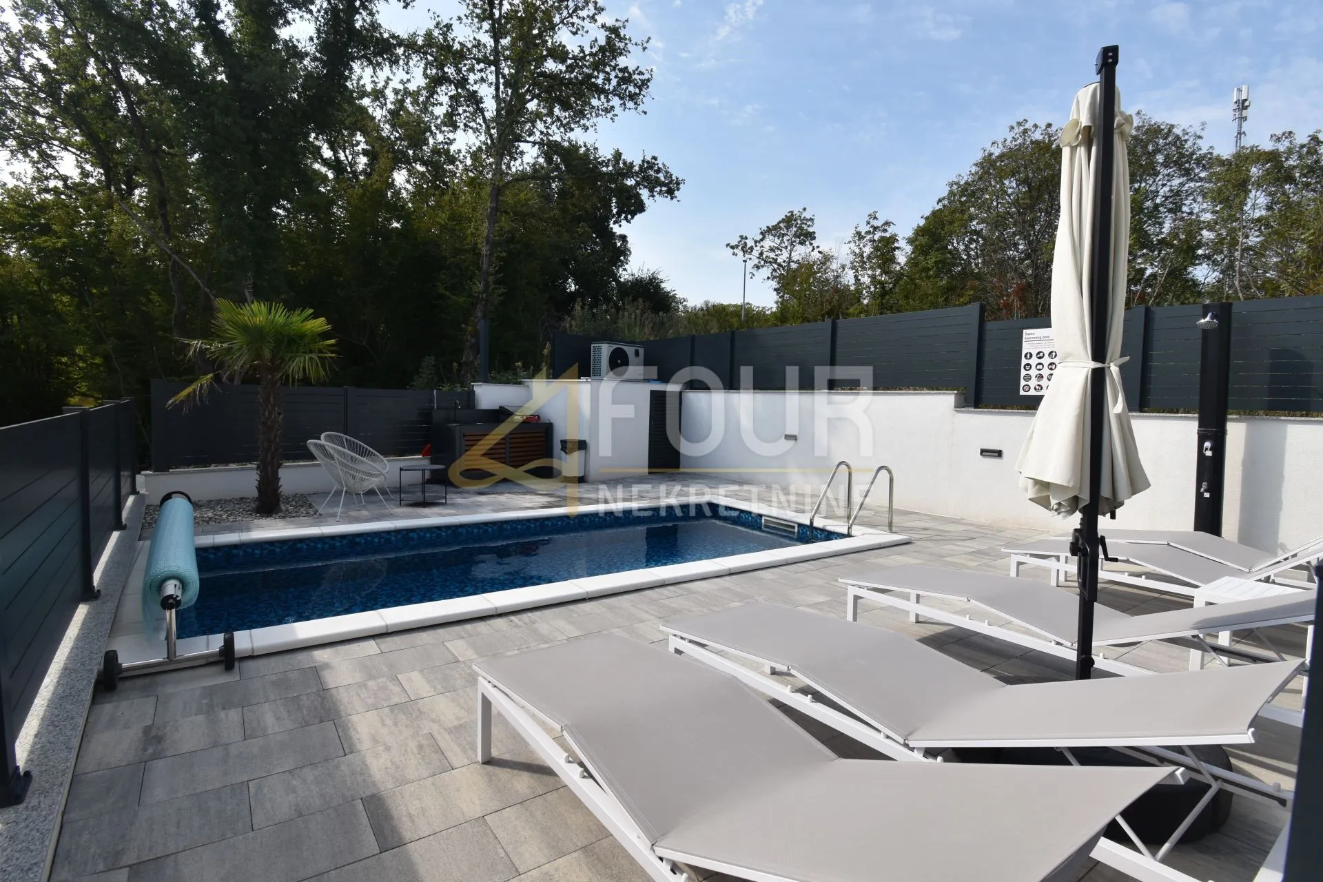 otok krk, malinska, novogradnja, 88.42m2, 3s+db, bazen, okućnica - slika 19