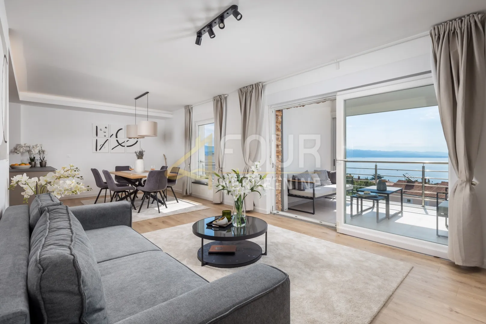 opatija, ičići, 2s+db, 121.70m2, lođa, pogled na more - slika 3