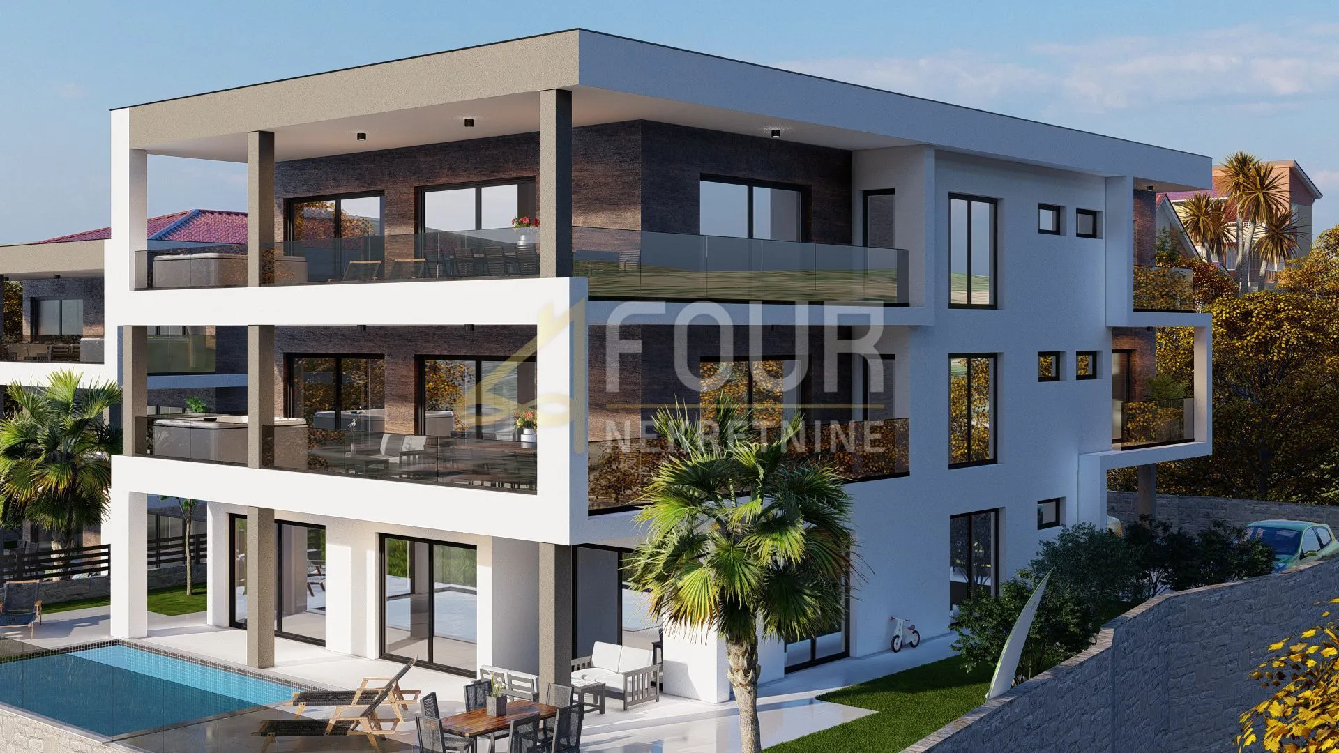 otok krk, vrbnik, novogradnja, 111.30m2, 2s+db, terasa, okućnica i bazen - slika 11